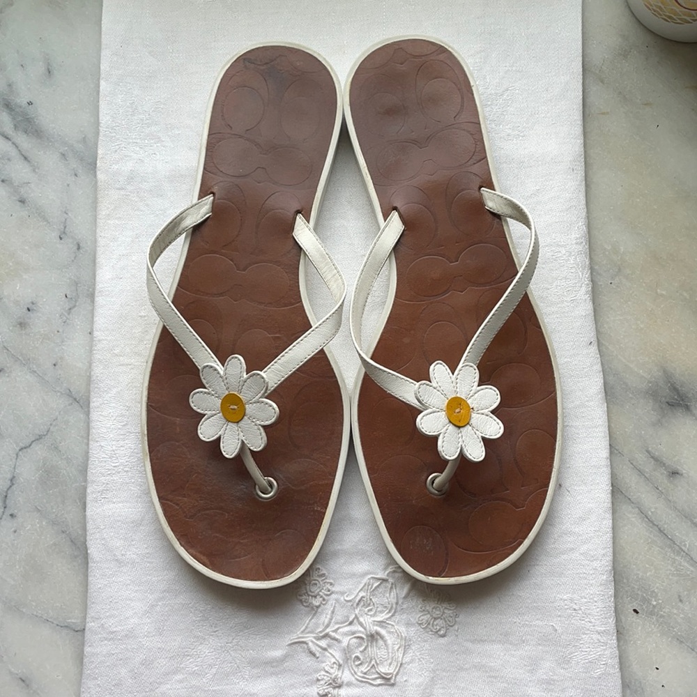 Coach Lucie daisy flip flops